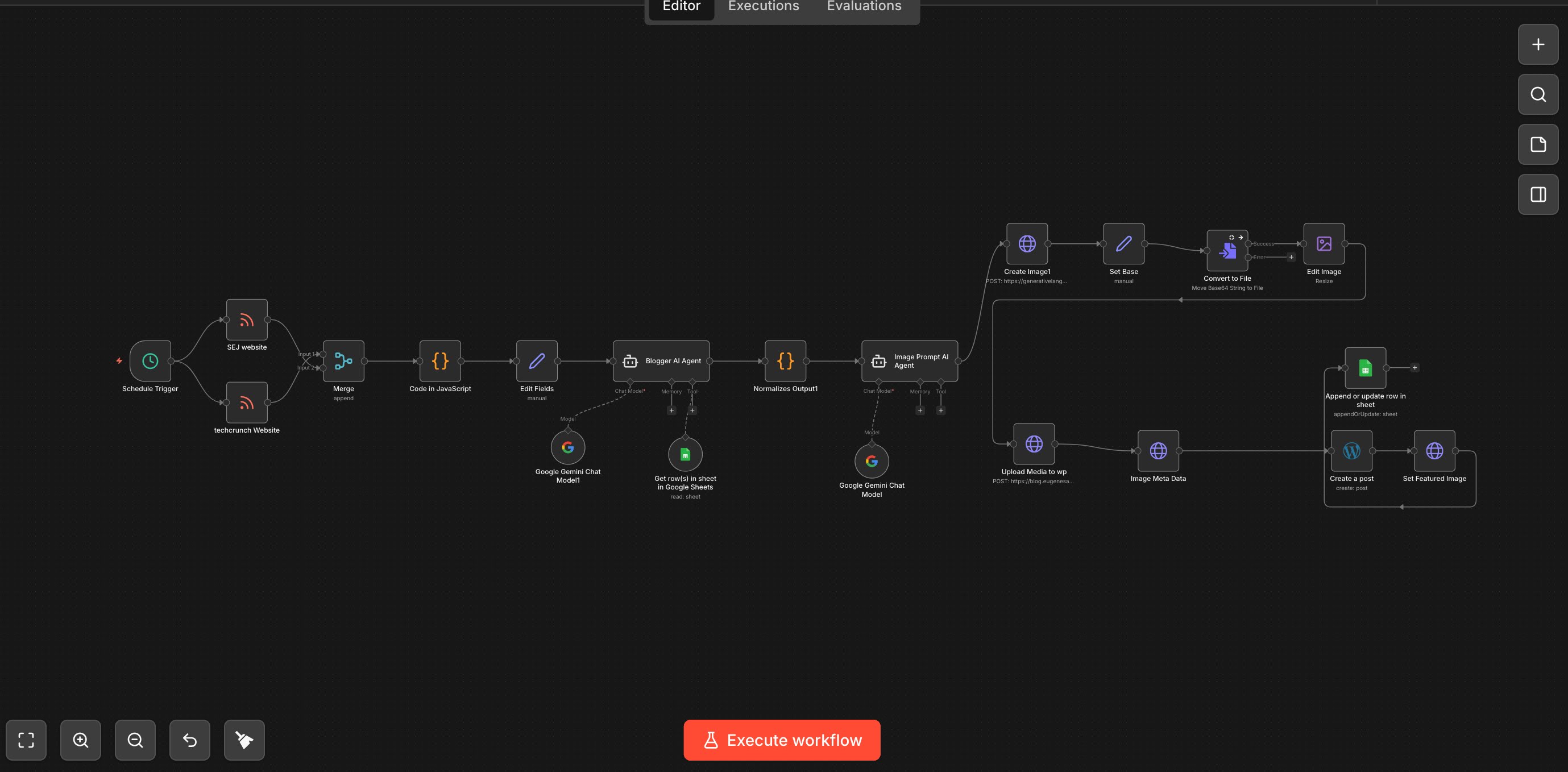 AI image and metadata workflow workflow screenshot